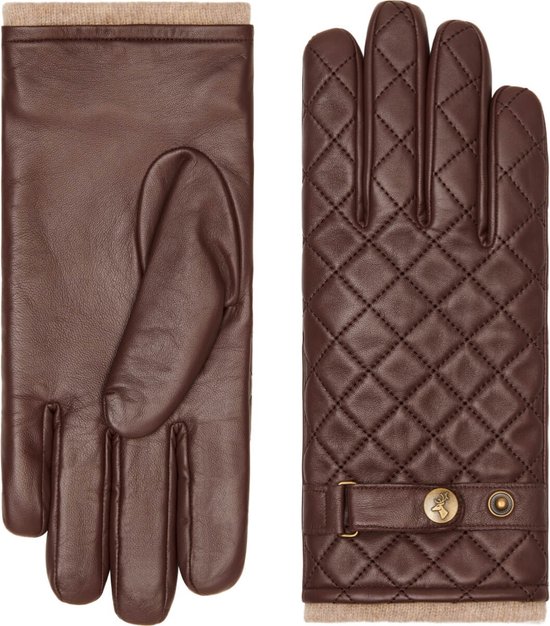 Leren Handschoenen Heren - Bruin - Ruitpatroon - Touchscreen – Schwartz & von Halen