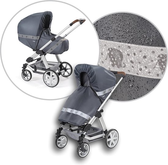 Sugfay Voetenzak voor kinderwagen, voetenzak voor kinderwagen, buggy met ritssluiting en verstelbaar trekkoord, waterdicht, wasbaar, voetenzak van thermo-fleece, voor alle kinderwagens, blauw