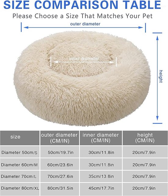 TAMOWA Kattenbed, hondenbed, donut huisdier bed, hond kat ronde warme