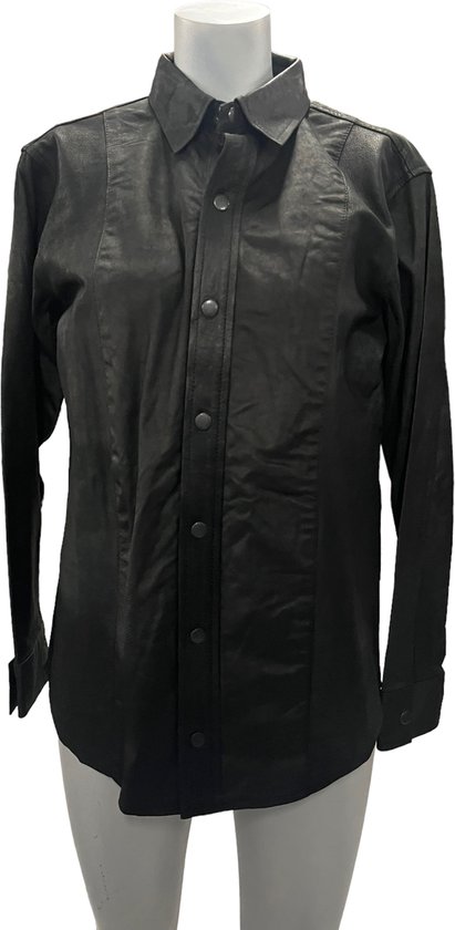 Fashion World - Veste en cuir noir de qualité - Taille S