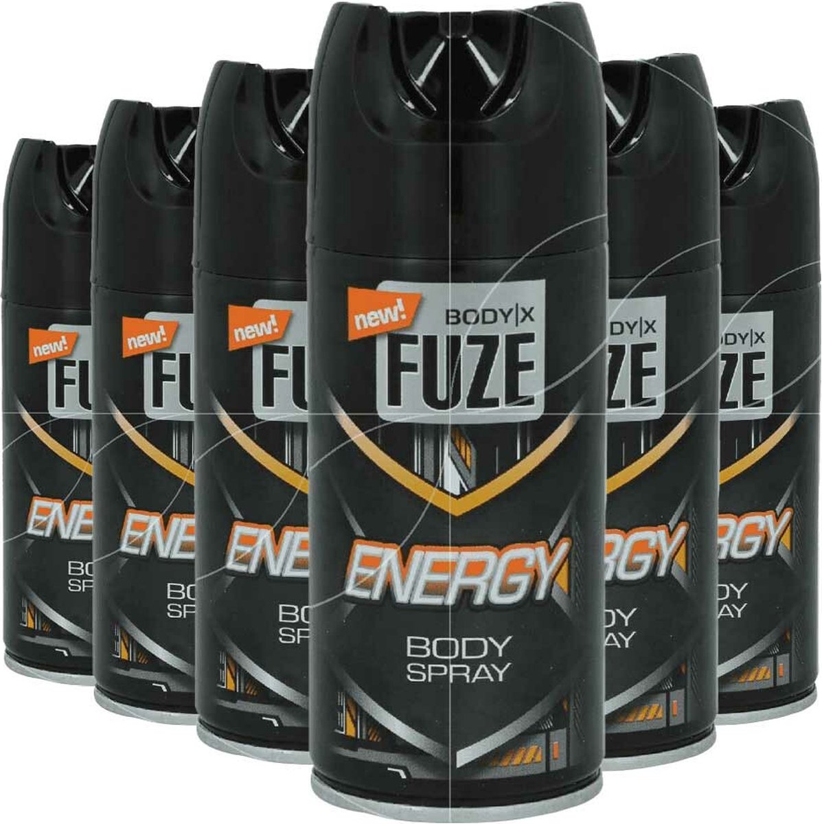 Body-X Fuze Deospray Energy - 6 x 150 ml - Voordeelverpakking