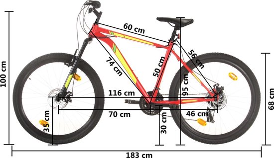 Foto: Vidaxl mountainbike 21 versnellingen 27 5 inch wielen 50 cm frame rood