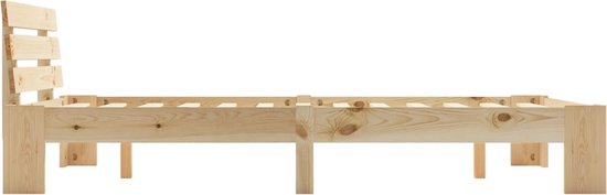 The Living Store Cadre de lit Bois de pin 140x200 cm - Naturel - Solide et durable