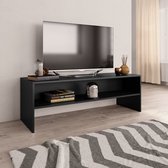 The Living Store Vintage TV-meubel - bewerkt hout - 120 x 40 x 40 cm - zwart