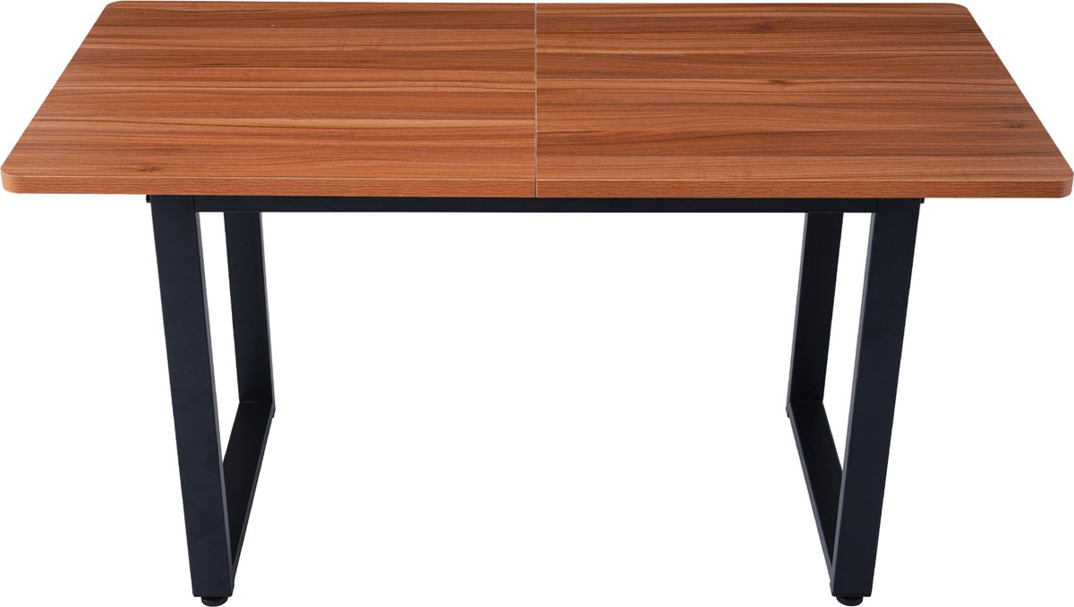 Eettafel in industriële stijl, rechthoekige eettafel, salontafel, moderne eenvoudige ijzeren eettafel, bruin
