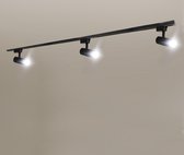 Rilimo Railverlichting - Railsysteem Plafondverlichting - GU10 Spots Ronde Spots - Dimbaar Sfeervol Zwart 3 Spots 2 Meter