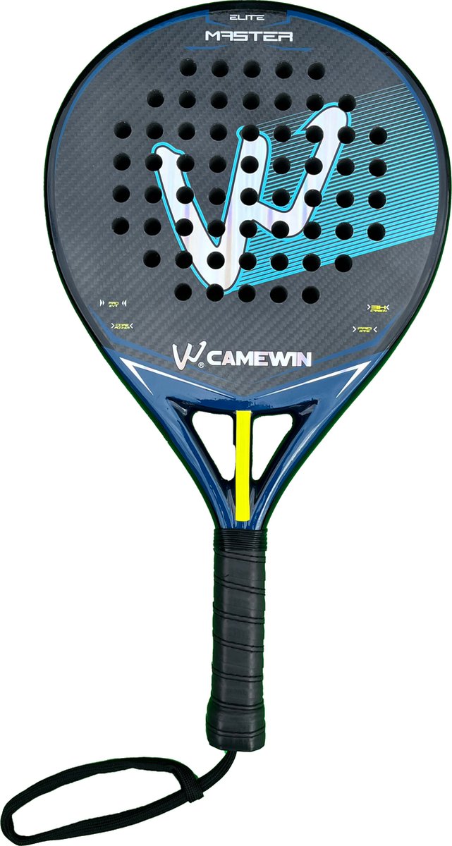 MEWAVE CAMEWIN© - Padel Racket – 3k - Blauw – inclusief Opberghoes - Padelracket