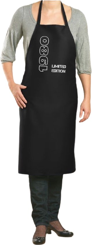 Edition Limited 1940 - tablier de cuisine - tablier de cuisine - tablier BBQ - 100% coton - âge - année de naissance - anniversaire et fête - cadeau - cadeau - unisexe - noir
