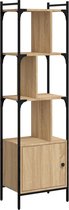 vidaXL - Boekenkast - met - deur - 44,5x30x154,5 - cm - hout - sonoma - eikenkleurig