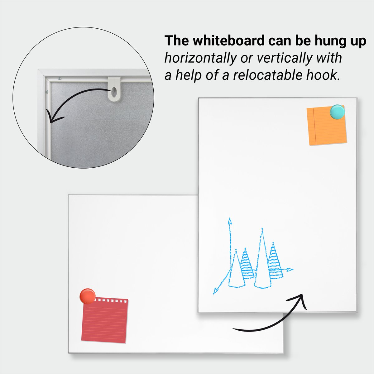 DESQ Whiteboard - Magnetisch - Zwevende 3D look thumbnail 4