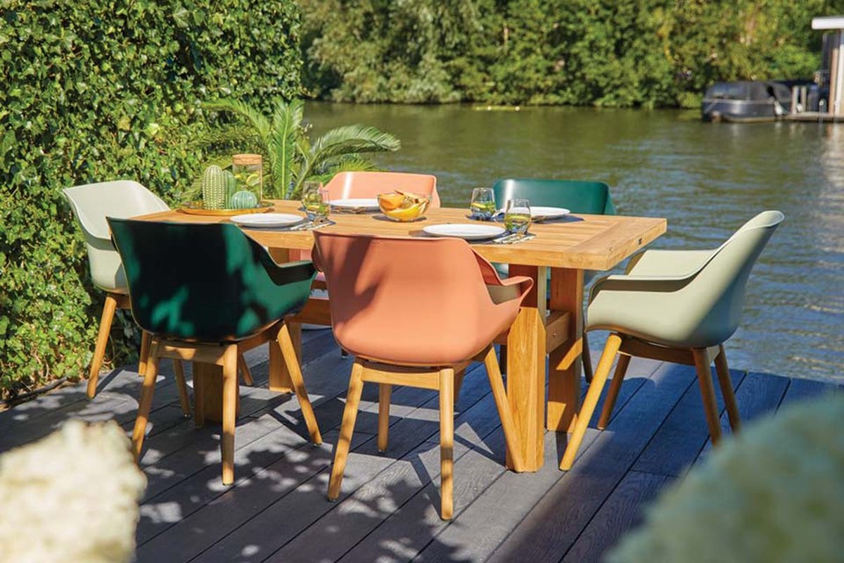 Hartman Sophie Studio fauteuil dining - Night Green - pied en teck