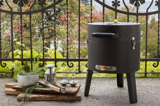 Boretti - Tonello houtskoolbarbecue - BBQ - ø 37 cm - Zwart - draagbaar