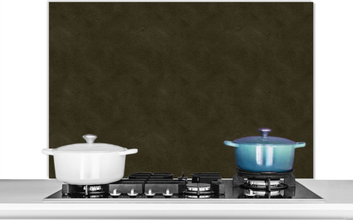 Spatscherm keuken - Leer - Groen - Dierenhuid - Structuur - Muurbeschermer - 100x65 cm - Spatwand