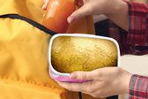 Broodtrommel Roze - Lunchbox Goud - Design - Abstract - Brooddoos 18x12x6 cm - Brood lunch box - Broodtrommels voor kinderen en volwassenen