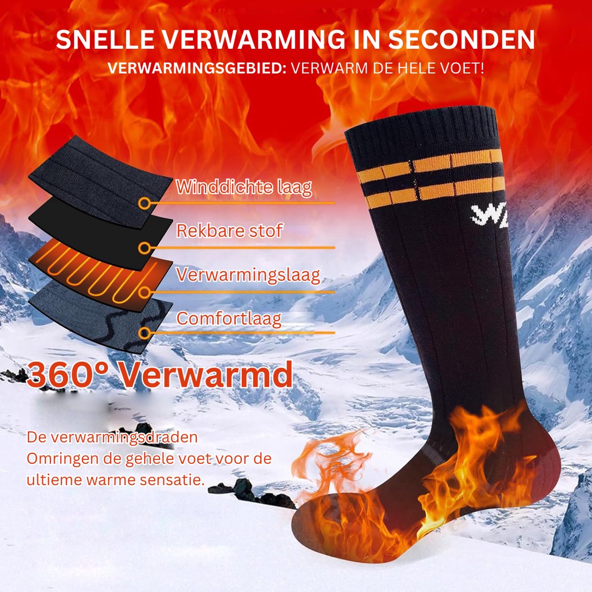 Gratyfied Elektrische Sokken - Verwarmde Sokken Oplaadbaar - Thermo Sokken  - Tot 65 Graden | bol