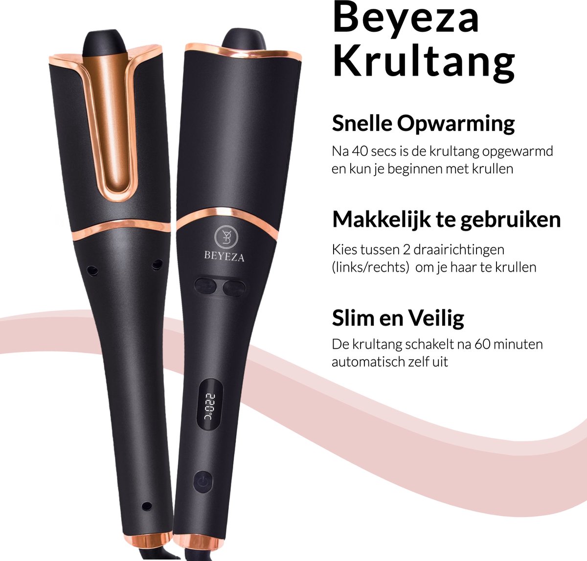 FyneGoods Automatische Krultang 5 in 1 met Roterende Borstel - afbeelding 3