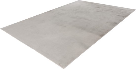 Lalee Loft - Vloerkleed - Tapijt – Karpet - laagpolig - Superzacht - effen Fluffy - wasbaar - met antislip- rabbit- 160x230 cm zilver