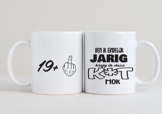 20 jaar 2 Mokken verjaardag + Ben ik eindelijk jarig krijg ik deze k*t mok - verjaardag - jarig - cadeau - grappig