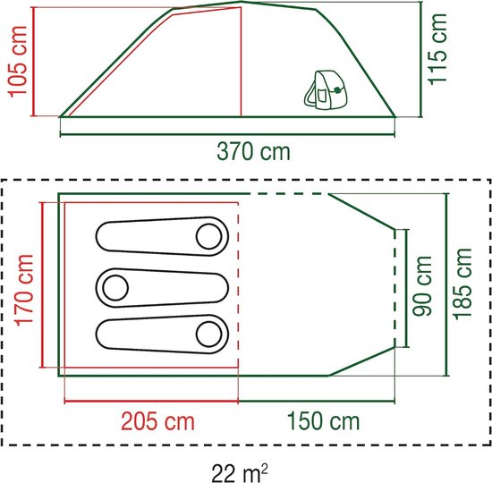 Bâche D'empreinte SOS 2 Personnes – Tente étanche Légère (Brook Trout Outfitter, Orange)