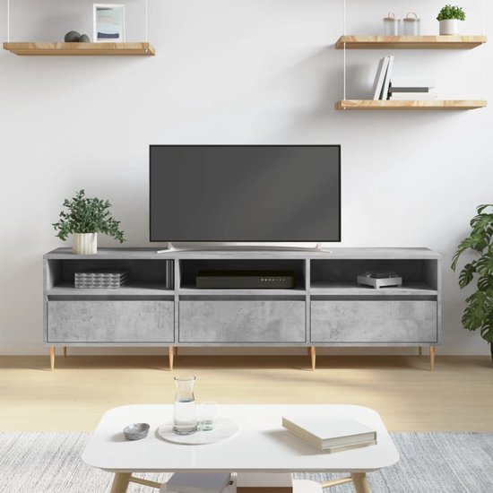 vidaXL TV-meubel - Industriële Betongrijs - 69.5 x 30 x 50 cm - 4 metalen poten - Kast