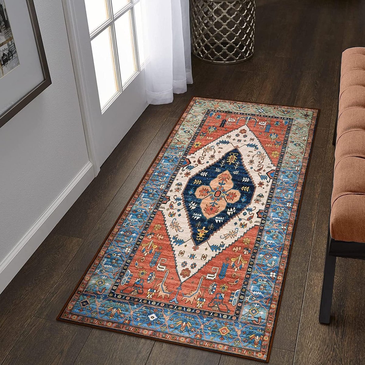 Wasbaar Boho Keukentapijt - 60x120cm Runner Hal Keukentapijt Antislip Slaapkamertapijten, Zachte Keukenlopers Korte Stapel Vintage Tapijten Voor Keuken Badkamer Wasruimte Lounge