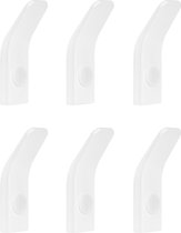 QUVIO Wandhaak - Set van 6 - Handdoekhaakjes - Handdoekhouder - Haakjes - Jashaak - Wandhaak zwart - Met schroeven - Voor 6 handdoeken - Voor keuken - Voor badkamer - Muurhaak - Metaal - Wit