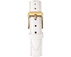 Elysian Horlogebandje - Wit Leer - Gouden Gesp - 18mm - Quick Release - Verstelbaar