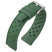 Tropic Style Basket Weave Horlogebandje Silicone Rubber Groen 20mm