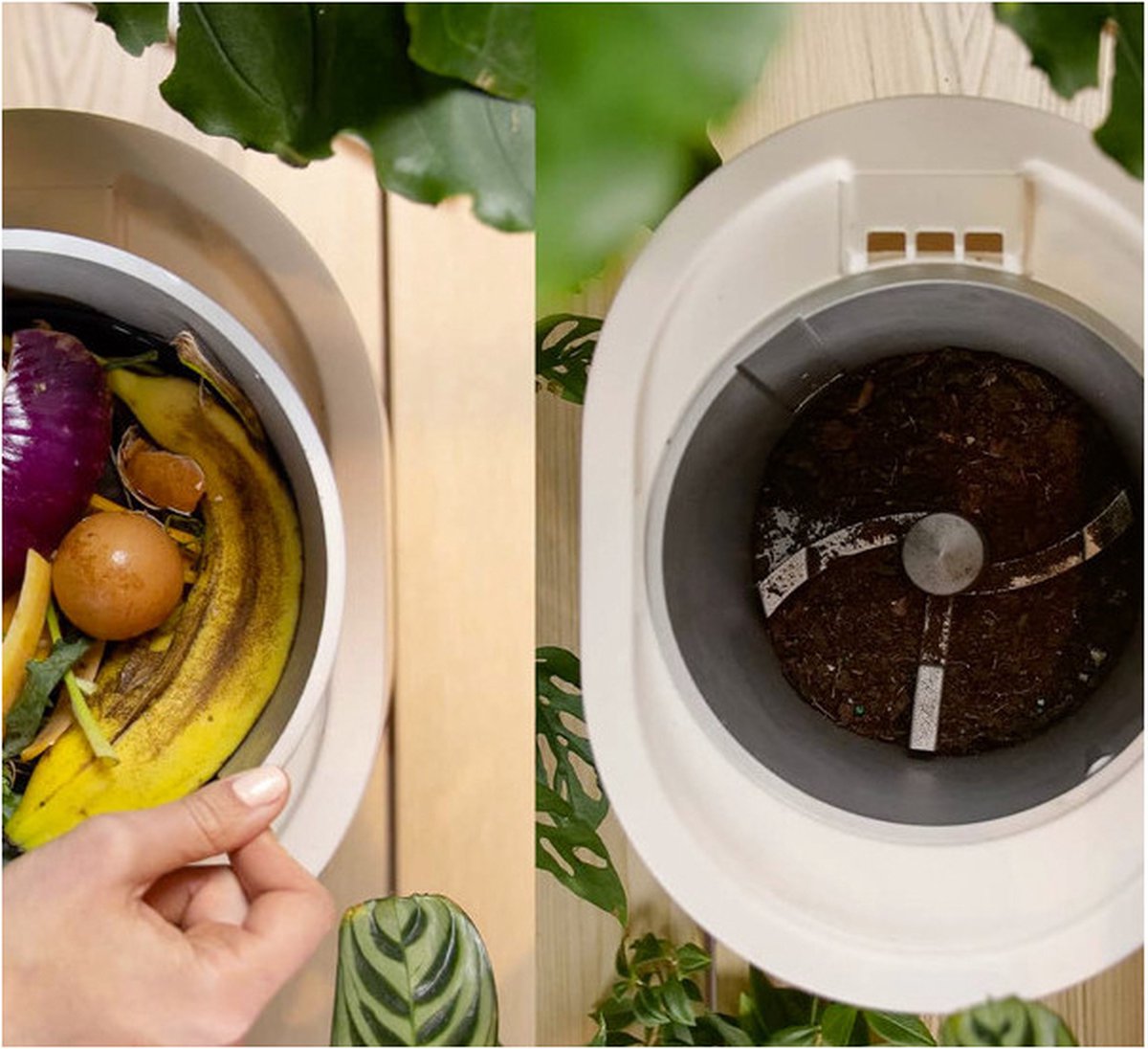 Composteur de déchets de cuisine Poubelle à compost électrique, poubelle à  compost pour la maison et la cuisine, cycleur automatique de déchets
