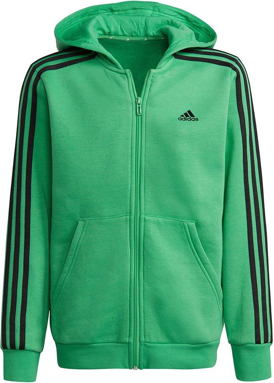 Adidas sportswear 3 Striker Pull avec fermeture éclair Semi Screaming Vert / Noir - 4-5 ans - Enfants