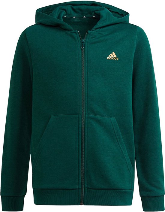 Adidas sportswear BL Sweater With Zipper Collegiate Green / Semi Solar Gold - 3-4 ans - Enfants