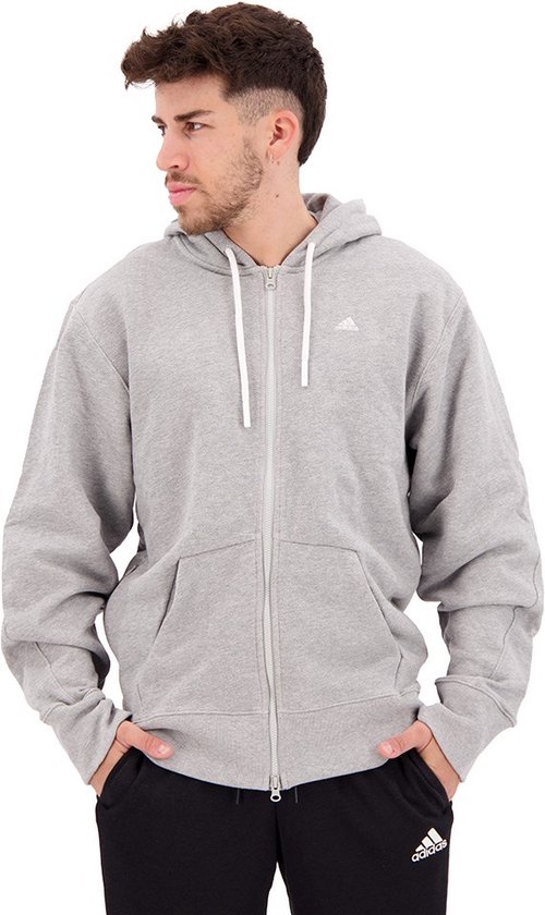 Adidas sportswear FI CC Pull avec fermeture éclair Gris Medium Heather - S  - Homme | bol.