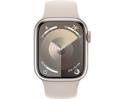 Apple Watch Series 9 - GPS + Cellular - 41mm - Starlight Aluminium Case with Starlight Sport Band - S/M