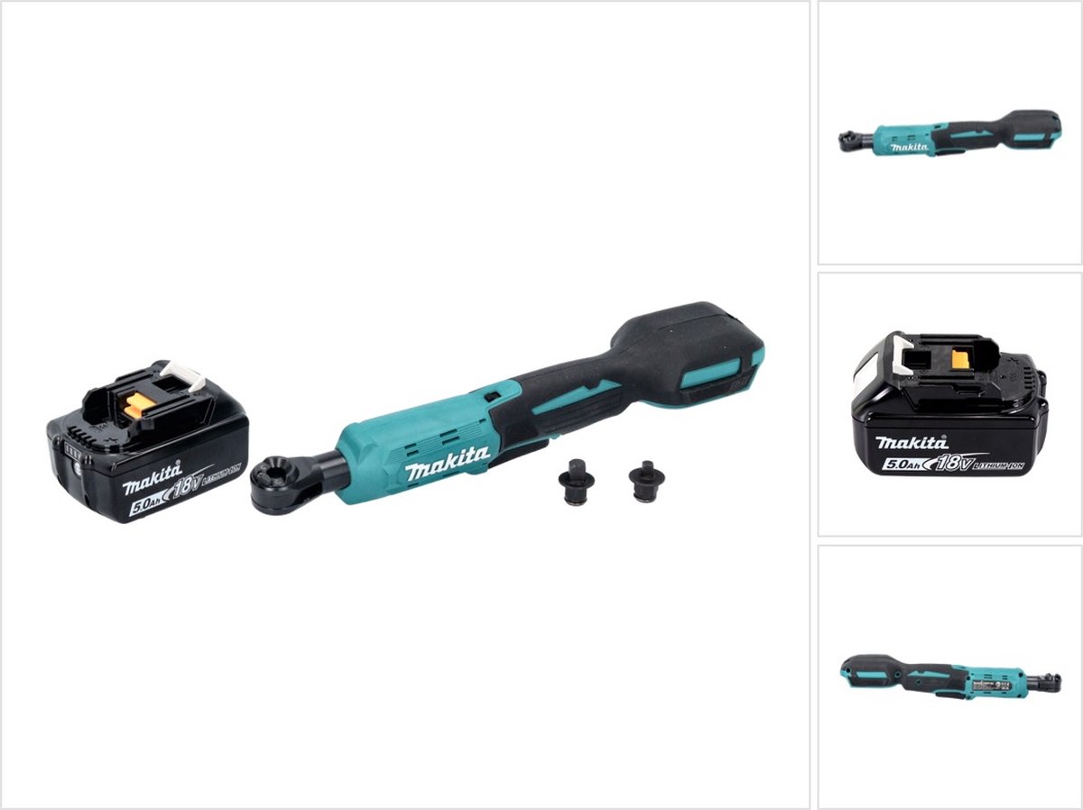 Makita DWR 180 T1 accu-ratelsleutel 18 V 47,5 Nm 1/4" 3/8" + 1x accu 5,0 Ah - zonder oplader