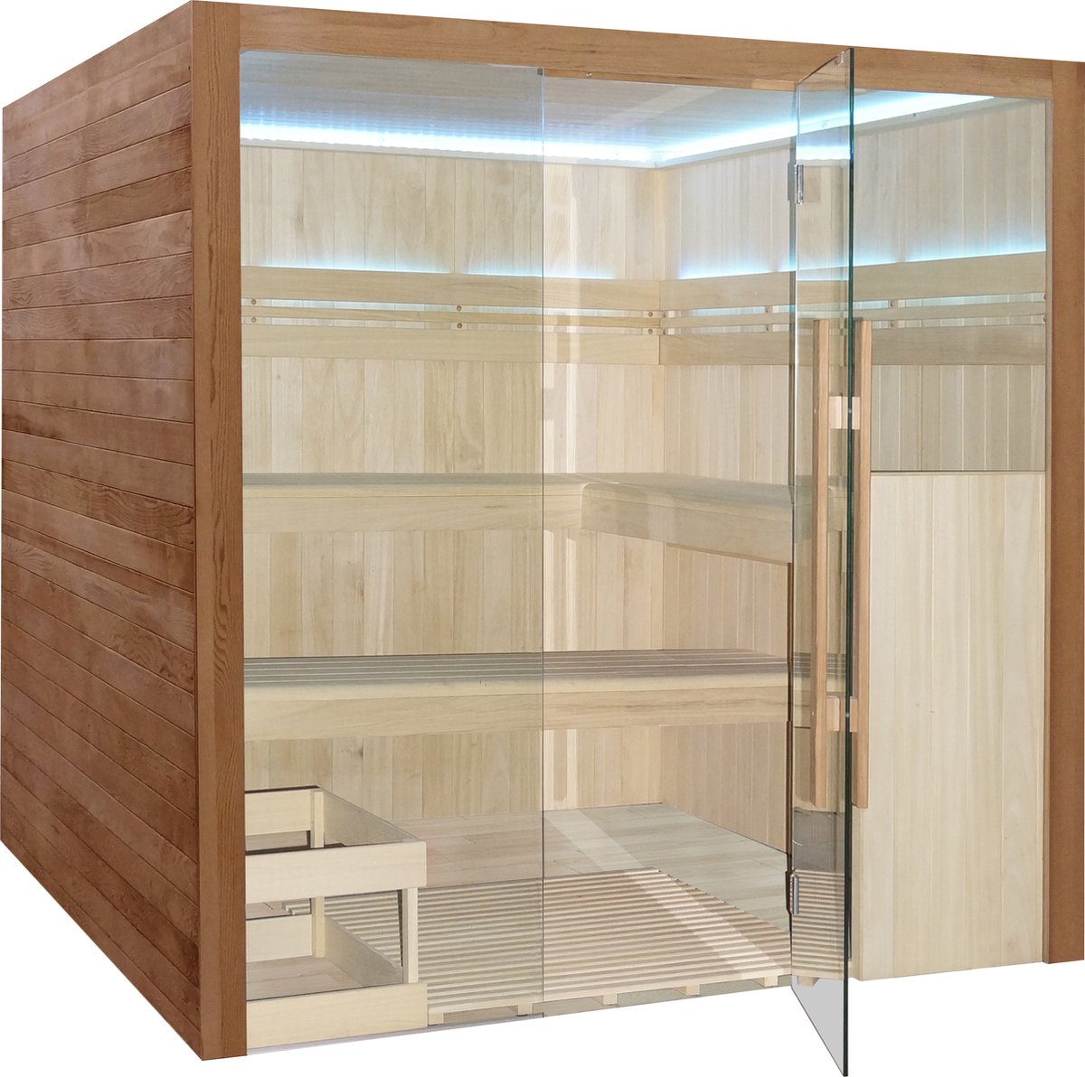 Interhiva Sauna Royal De Luxe - Finse Sauna - Inclusief Sauna-Accessoirespakket - Sauna cabine - 2m x 2m - Interhiva