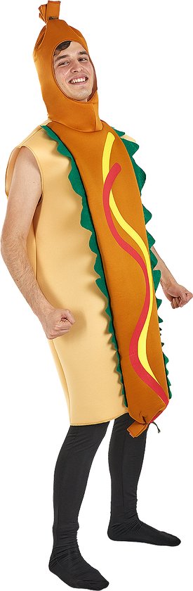 Funidelia | Hot Dog Kostuum voor vrouwen en mannen - Eten, Drinken, Originele en Leuke - Kostuum voor Volwassenen Accessoire verkleedkleding en rekwisieten voor Halloween, carnaval & feesten - One Size - Bruin