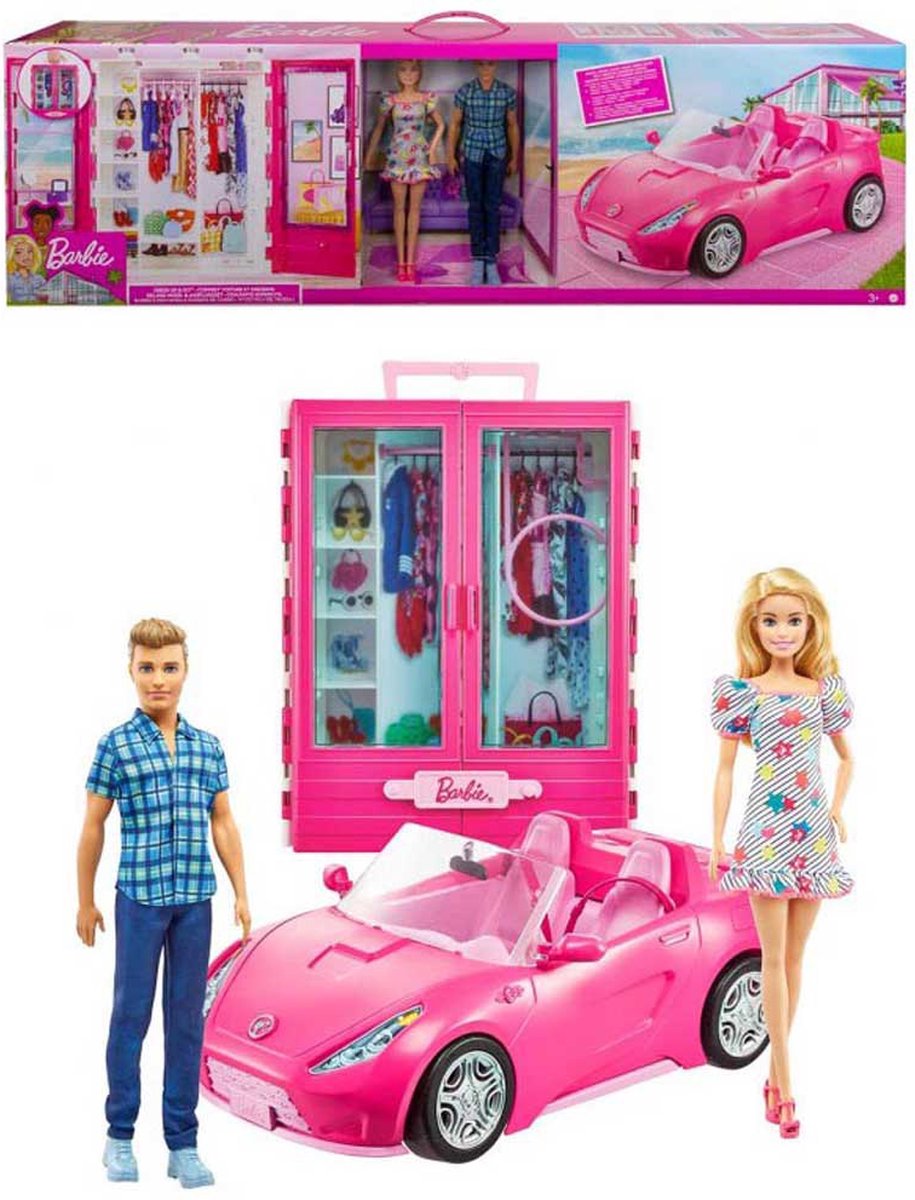 Barbie en ken poppen - Met auto en kledingkast