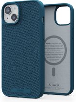Njord Collections Fabric Telefoonhoesje - Geschikt voor iPhone 15 Plus - 2M valbestendig - 100% gereycled materiaal - Mag Compatibel – Deep Sea
