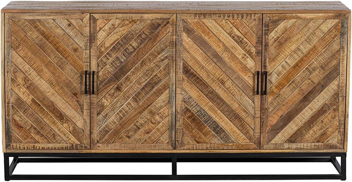 Mangohouten Dressoir Reno 180 cm Mahom Industrieel - Dressoir van Mangohout & Metaal - Industriële Dressoir