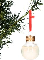 Kerstballen - vulbaar met shampoo/douchegel - 6x st - 50 ml - kunststof - 6 cm