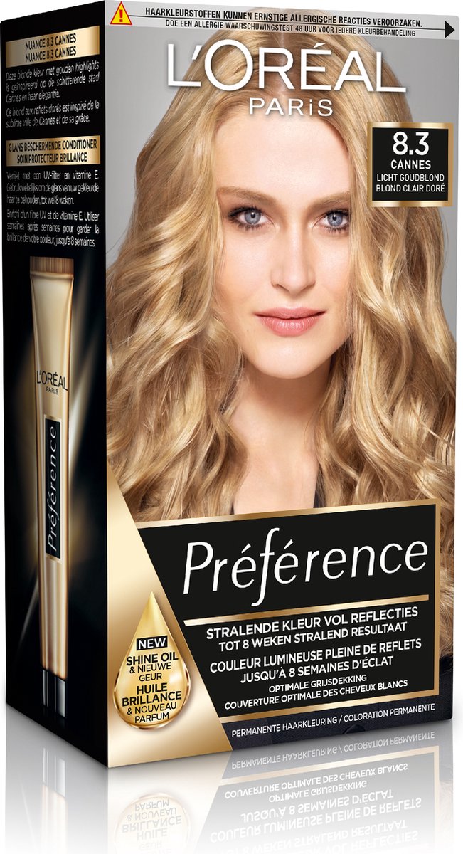 L Or al Paris Pr f rence 8.3 Cannes Licht Goudblond Permanente