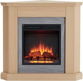 Cheminée Décorative Électrique Pegasos Marron Clair 57,9 x 91,8 x 98,5 cm - 2000 Watt - Effet flamme 3D réaliste - Avec télécommande