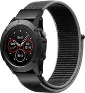 Strap-it Nylon Quickfit smartwatch bandje - geschikt voor Garmin Fenix 5 (Plus) / Fenix 6 (Pro) / Fenix 7 (Pro - Solar - Sapphire) - charcoal