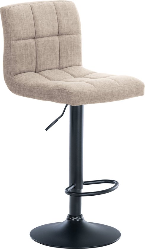 Tabouret De Bar Milet Crème - Pivotant Et Réglable | Tissu 100% Polyester