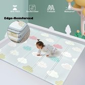 Babykruipmat, speelmat, niet giftig, dikke schuimrubberen mat, opvouwbaar, waterdicht, antislip, draagbaar, 200 x 180 x 1,5 cm