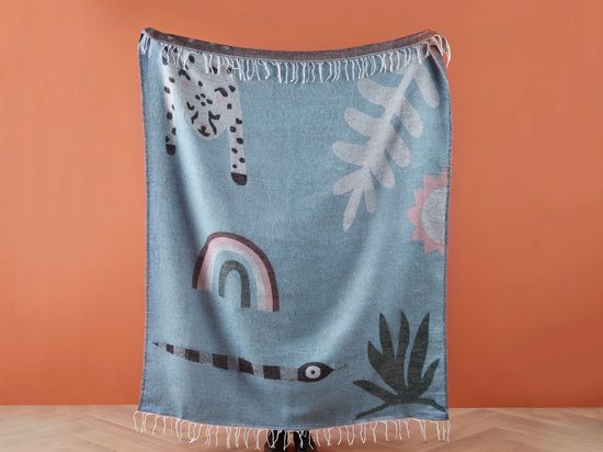 Beliani LIMGHA - Plaid - bleu - Plastique