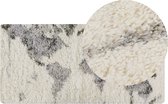 SEVAN - Shaggy tapijt - Lichtbeige/Grijs - 80 x 150 cm - Polypropyleen