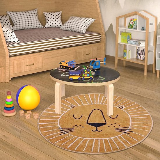 Vloerkleed vos kinderkamer - Wasbaar terra