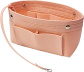 Vilten handtas, portemonnee, organizer, tas in tas met sleutelhanger voor Speedy Neverfull, 8 kleuren, roze, large