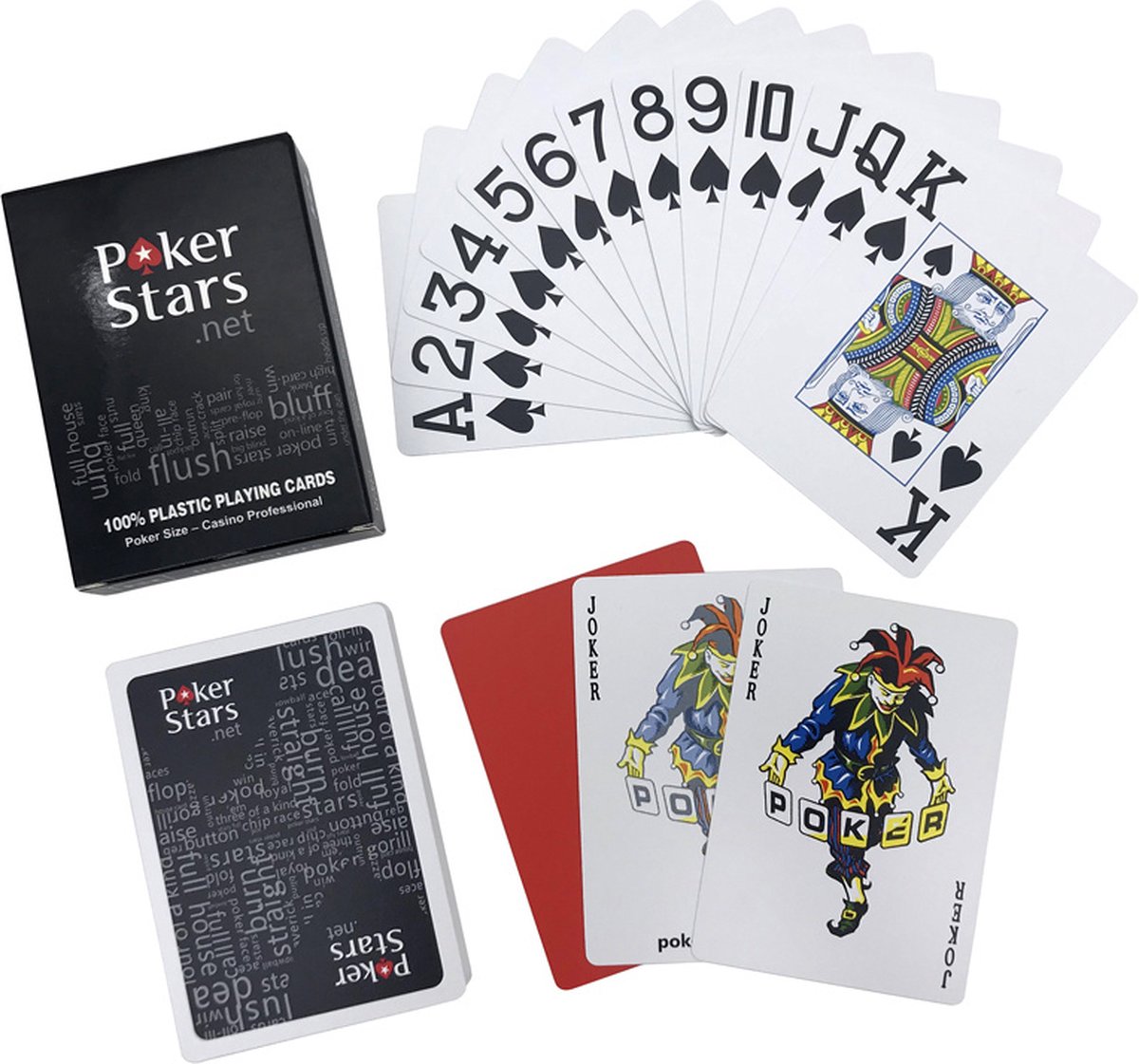 2x) Jeu de cartes en plastique PokerStars (pack duo), Cartes de poker  (grand format